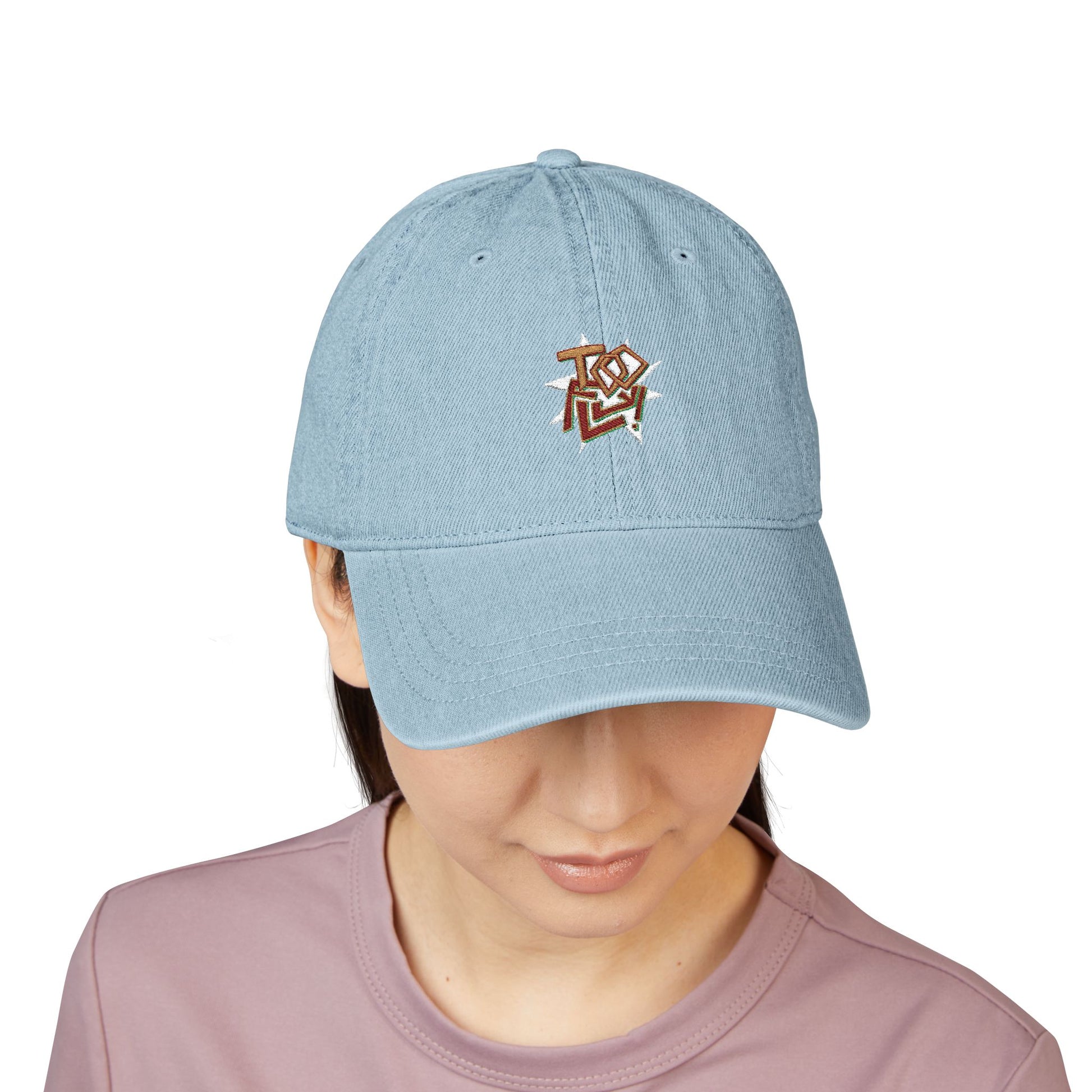 Geometric Lettering Denim Hat (Embroidery) - snazzymerch