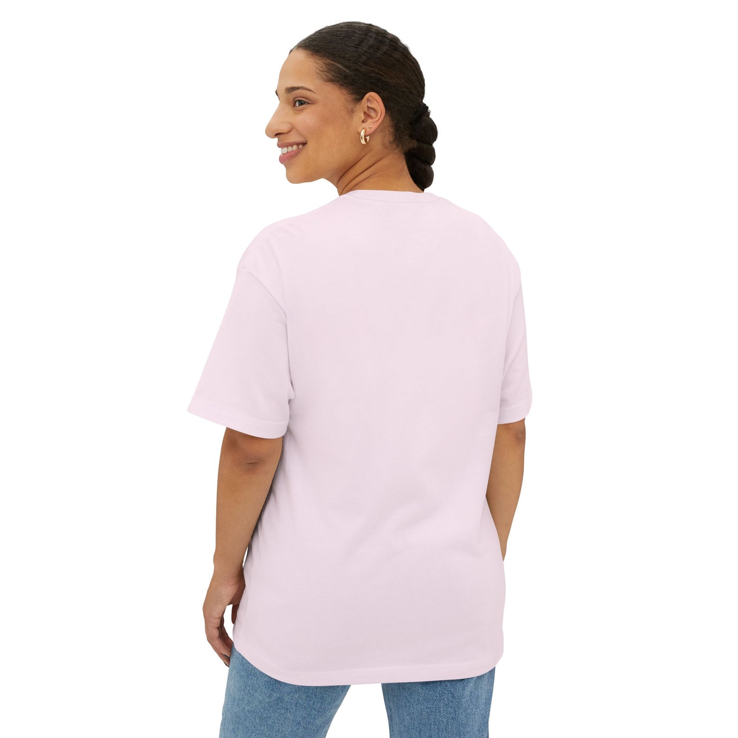 Retro Groove Script Unisex Oversized Boxy tee Printify