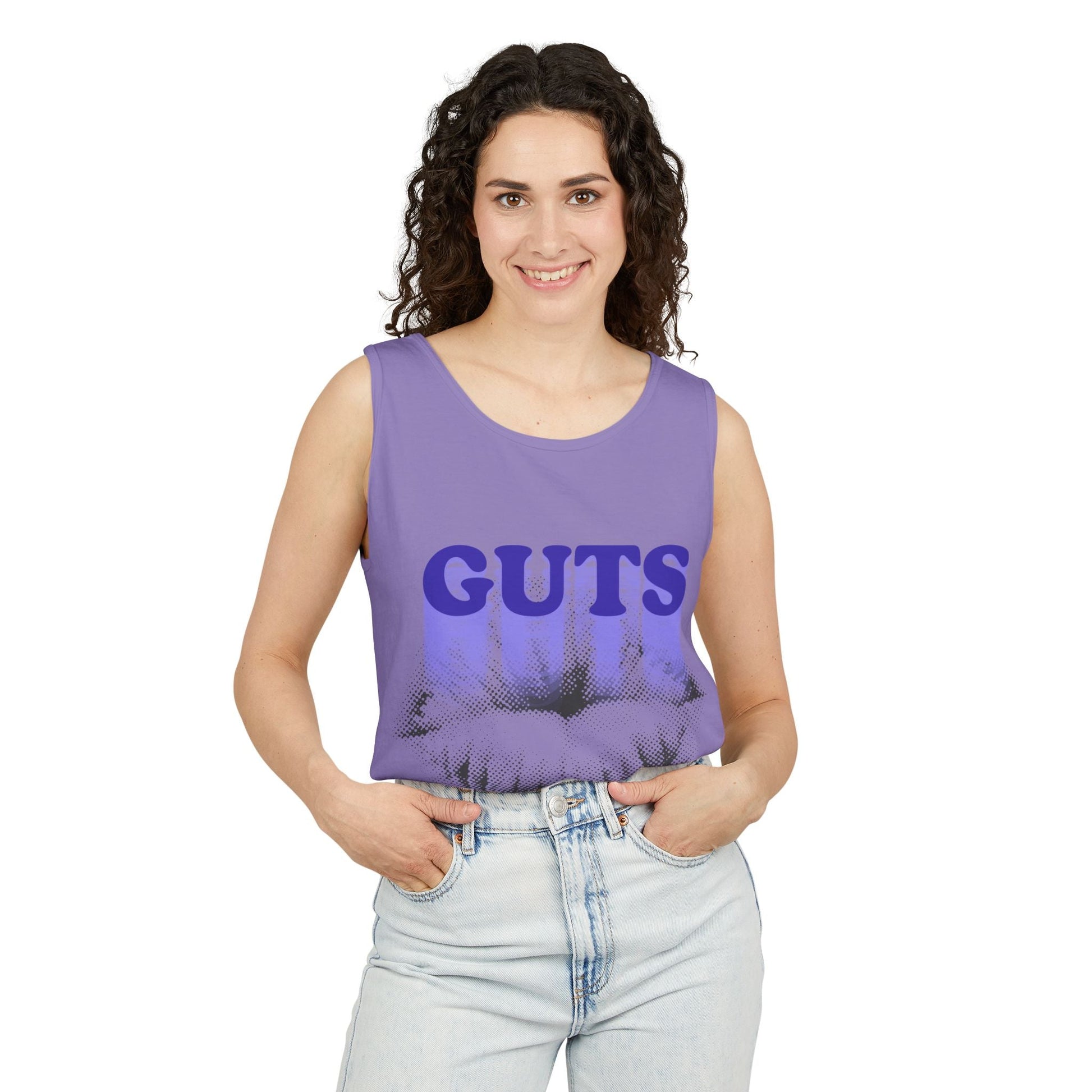 Guts Drip Effect Halftone-Dyed Tank Top Printify