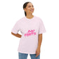 Sun and Waves Minimalist Oversized Boxy Tee Printify