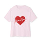 Heartbeat Love Unisex Oversized Boxy Tee - snazzymerch