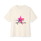 Flame Script Statement Unisex Oversized Boxy Tee - snazzymerch