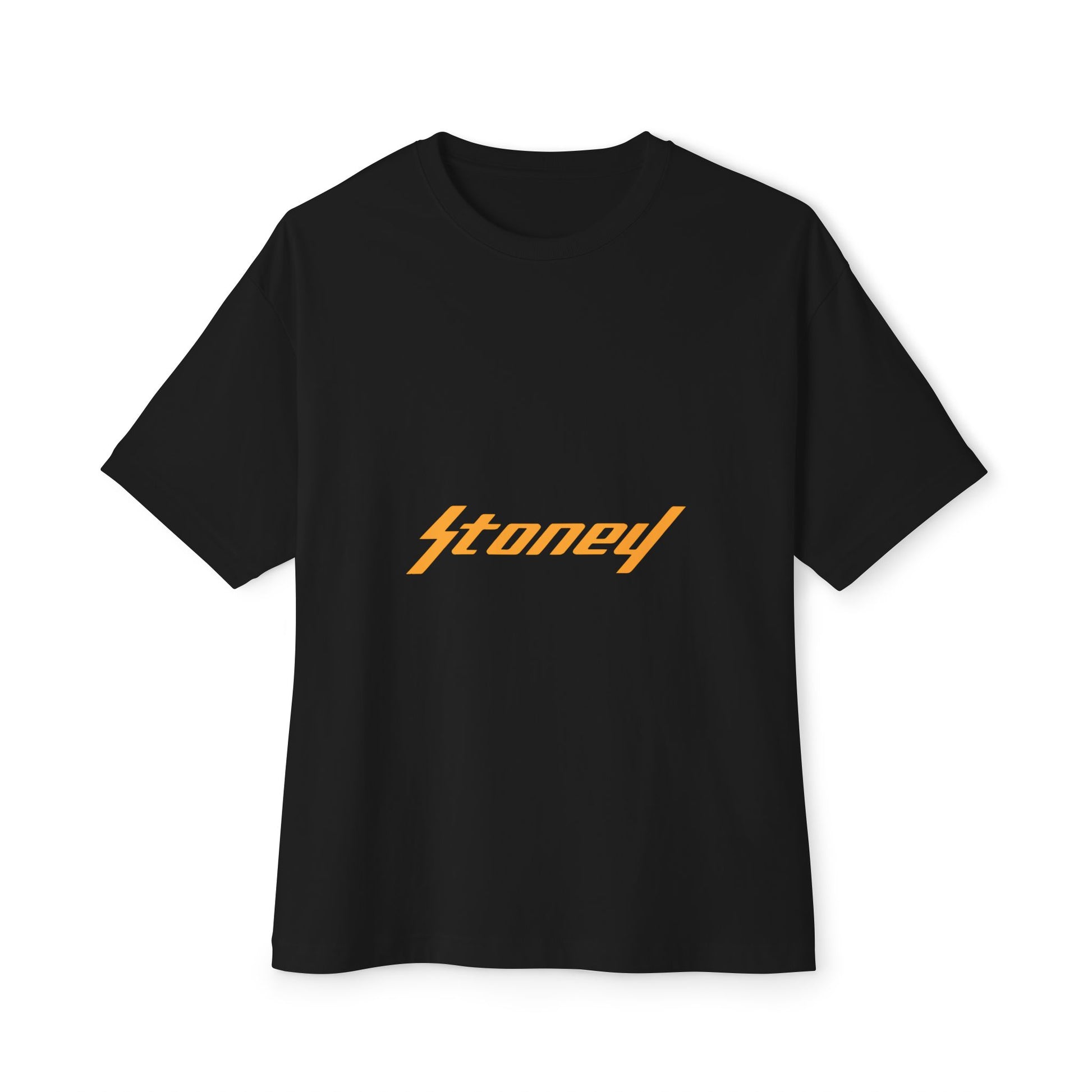 Orange Lightning Text Logo Unisex Oversized Boxy Tee Printify