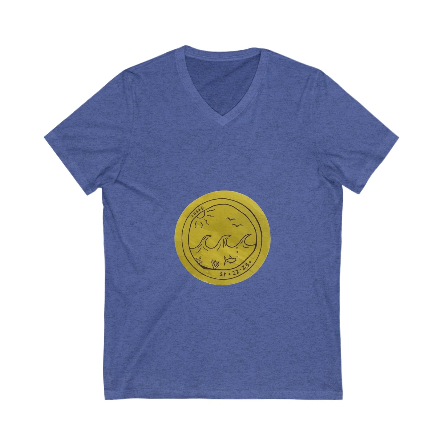 Ocean Wave Unisex Jersey Short Sleeve V-Neck Tee - snazzymerch