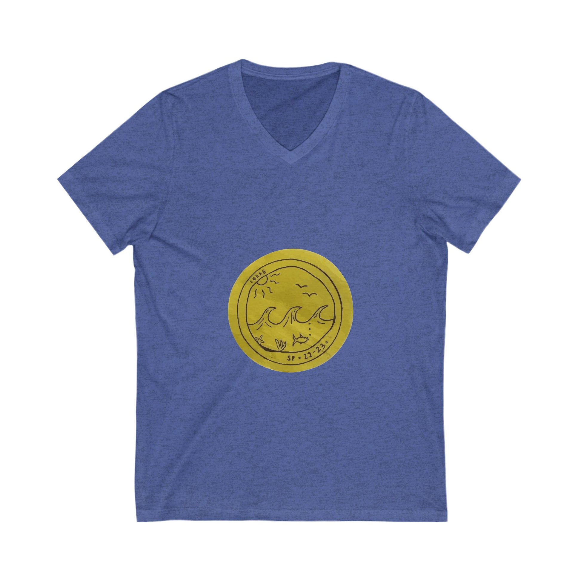 Ocean Wave Unisex Jersey Short Sleeve V-Neck Tee - snazzymerch