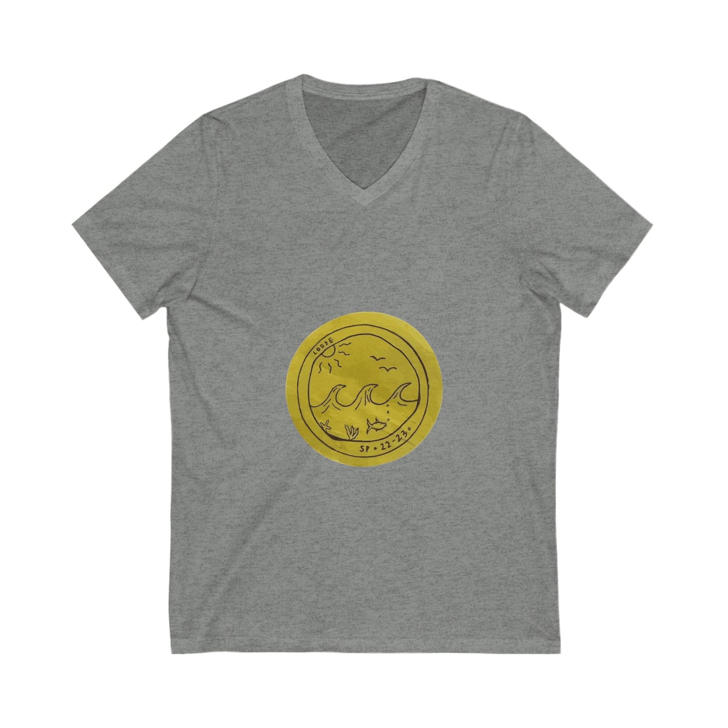 Ocean Wave Unisex Jersey Short Sleeve V-Neck Tee - snazzymerch