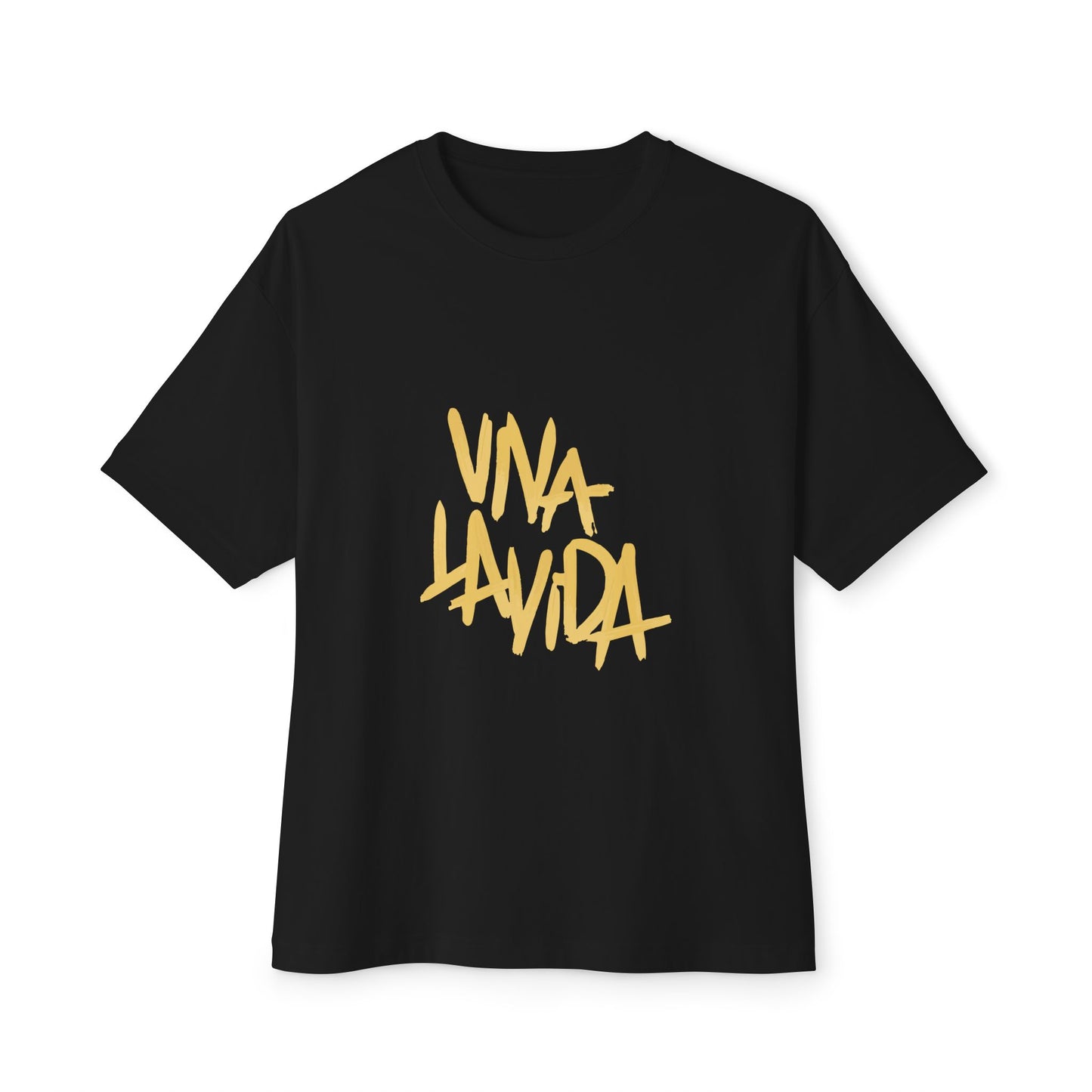 Golden Brush Script Unisex Oversized Boxy Tee Printify