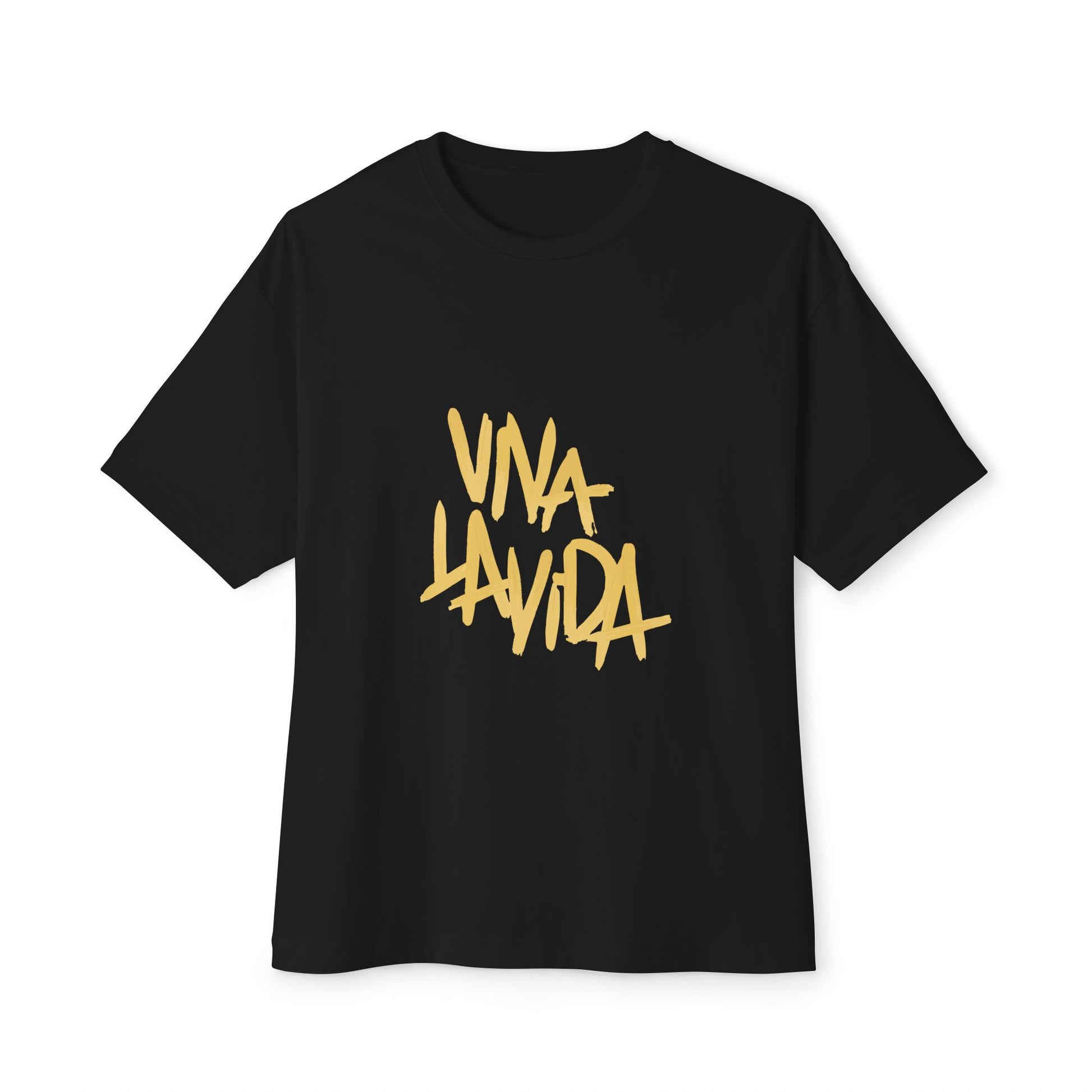 Golden Brush Script Unisex Oversized Boxy Tee Printify