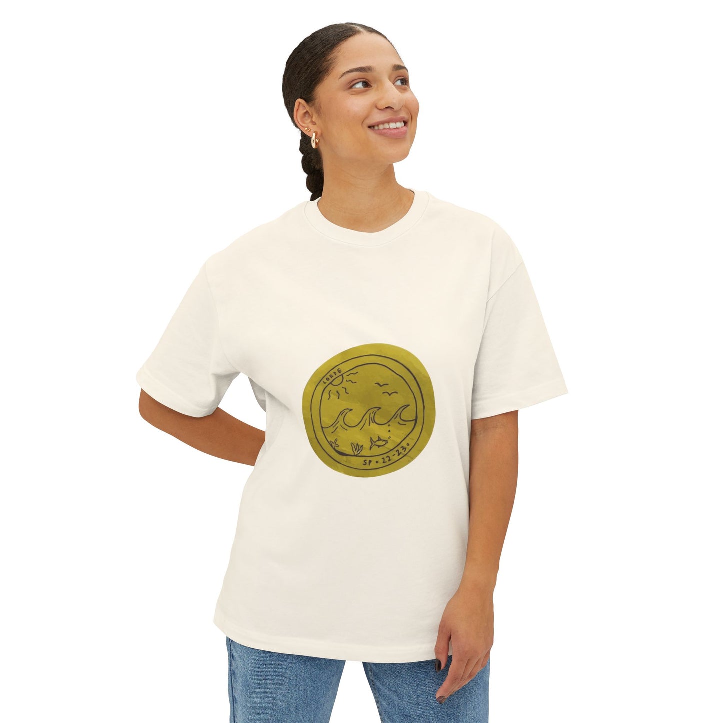 Ocean Wave Unisex Oversized Boxy Tee - snazzymerch