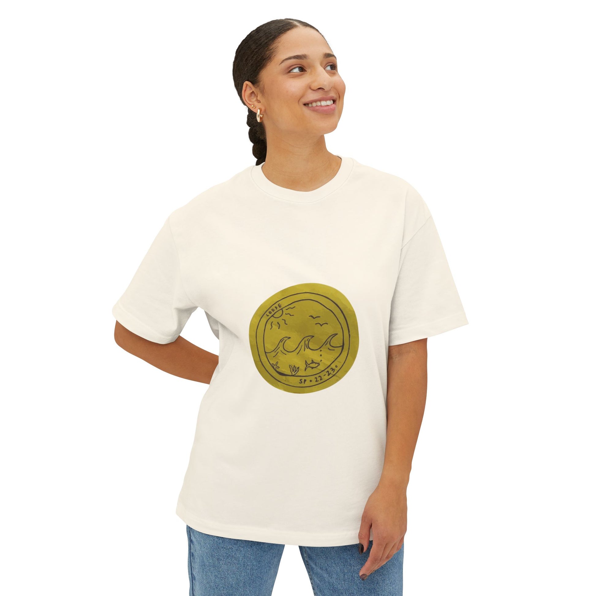 Ocean Wave Unisex Oversized Boxy Tee - snazzymerch