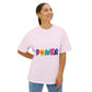 Retro Flower Power Color Pop Unisex Oversized Boxy Tee - snazzymerch