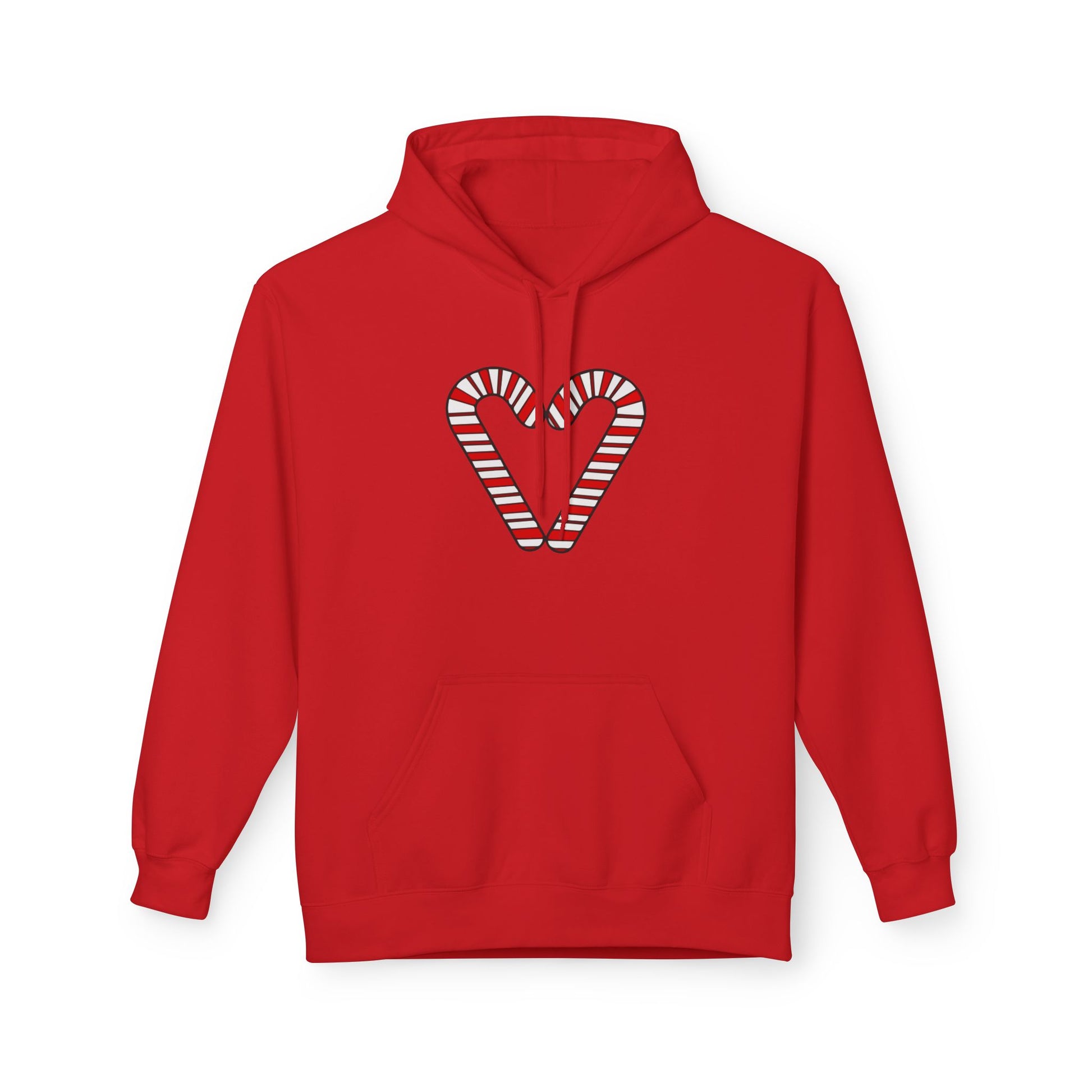 Candy Cane Heart Christmas Hoodie – Holiday Edition Printify