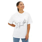 Rainbow Hat Illustration Unisex Oversized Boxy Tee - snazzymerch
