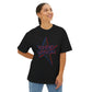 Star Outline Retro Unisex oversized Boxy Tee - snazzymerch