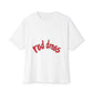 Red Dress Aesthetic Unisex Oversized Boxy Tee - snazzymerch