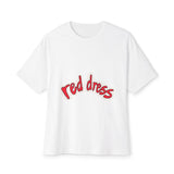 Red Dress Aesthetic Unisex Oversized Boxy Tee - snazzymerch