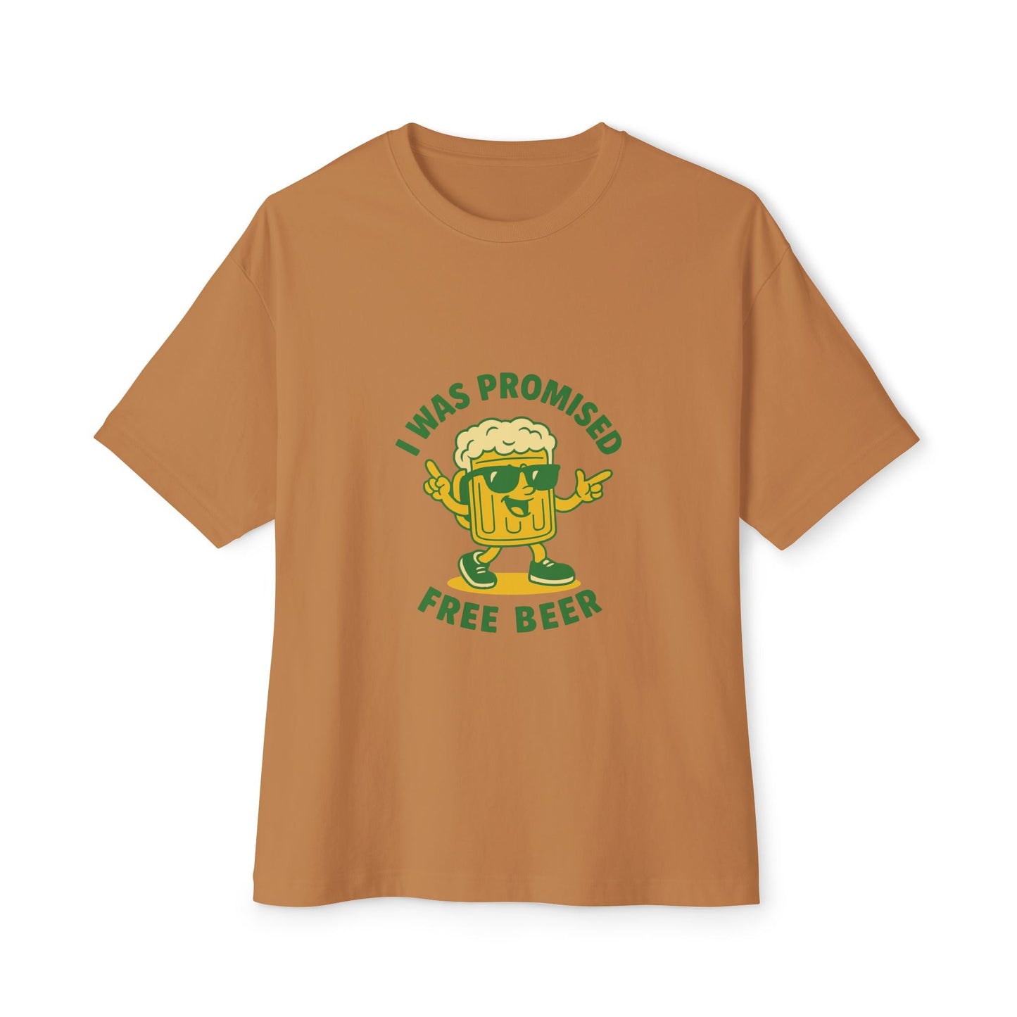 Unisex Oversized Tee – Snazzy Free Beer Edition Printify