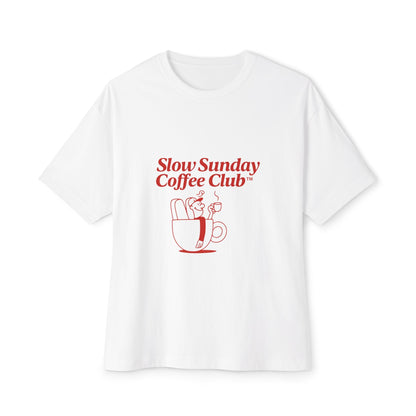 Unisex Oversized Tee – Snazzy Coffe Club Edition Printify