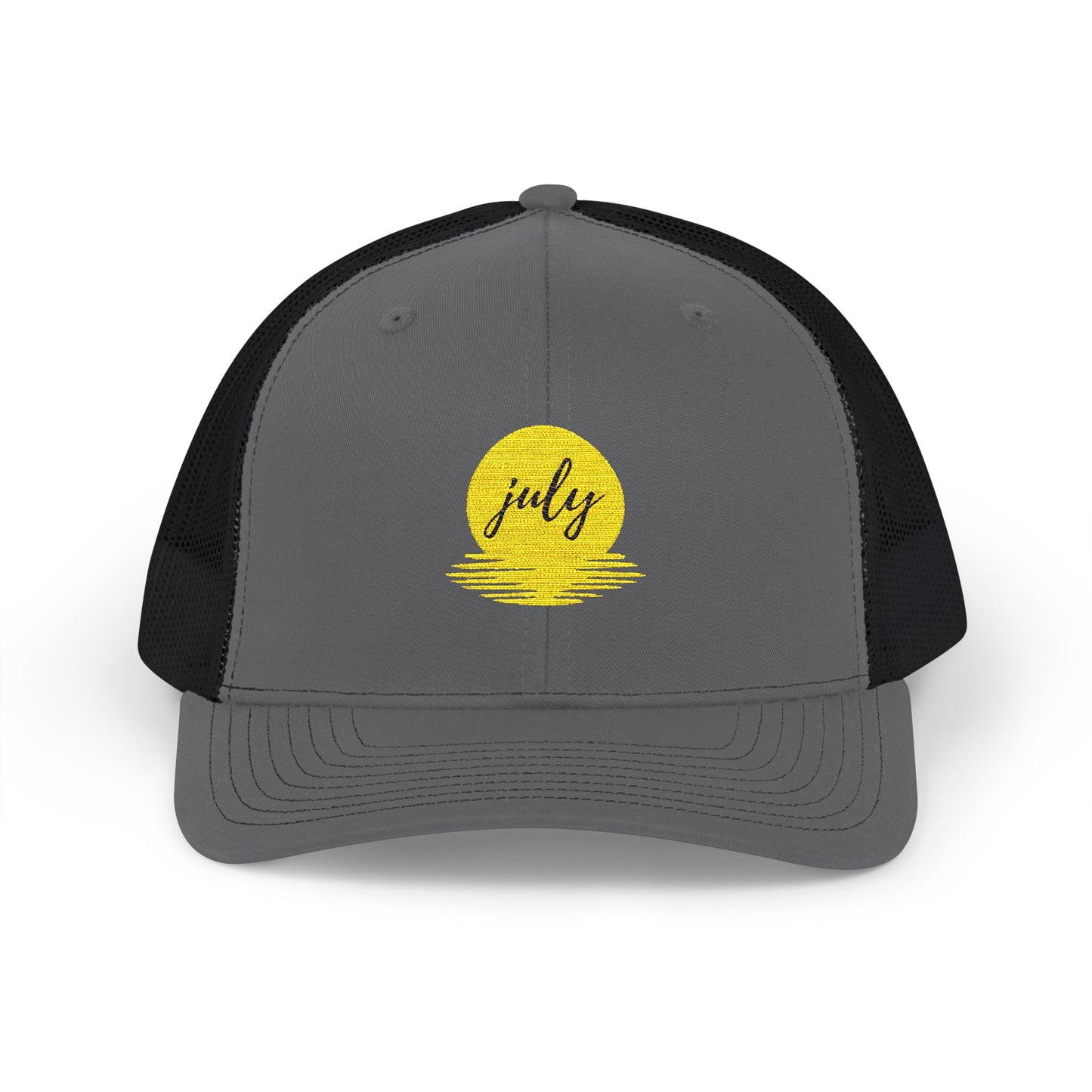 July Sun Graphic Snapback Trucker Cap (Embroidery) - snazzymerch