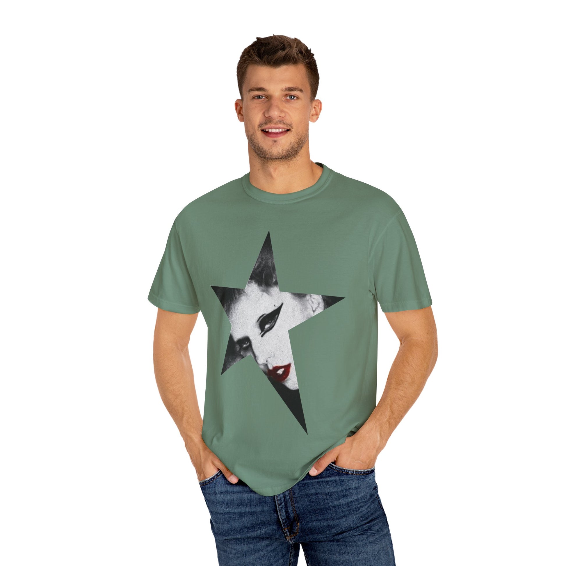 Born This Way Star Face-Unisex Dyed Tshirt Printify