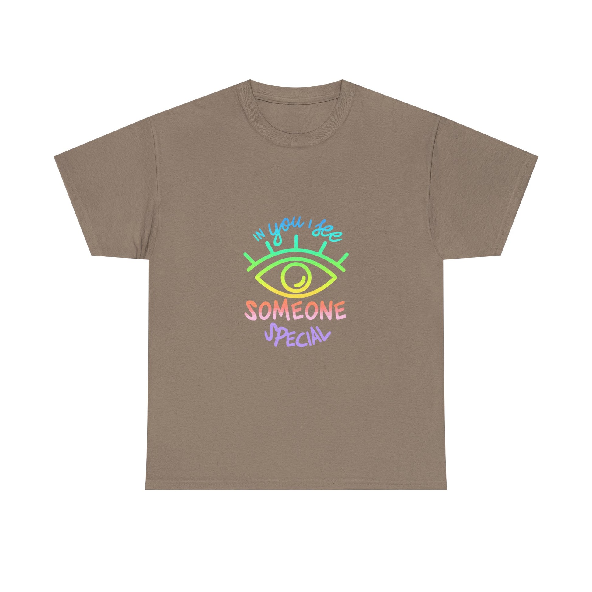 Vibrant Eye and Text Unisex Cotton Tee Printify