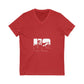 Bold Block Letter Graphic Unisex Jersey Short Sleeve V-Neck Tee - snazzymerch