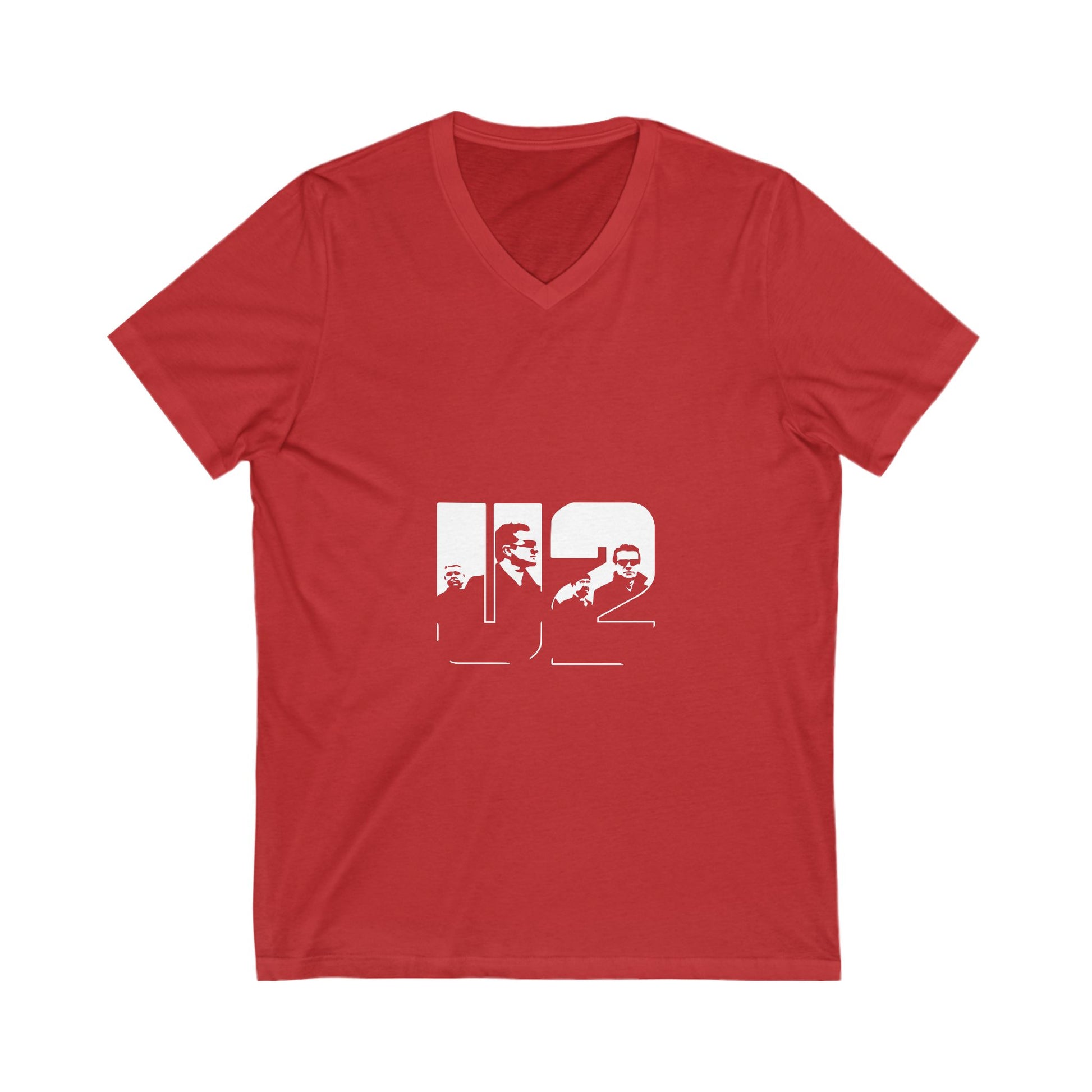 Bold Block Letter Graphic Unisex Jersey Short Sleeve V-Neck Tee - snazzymerch