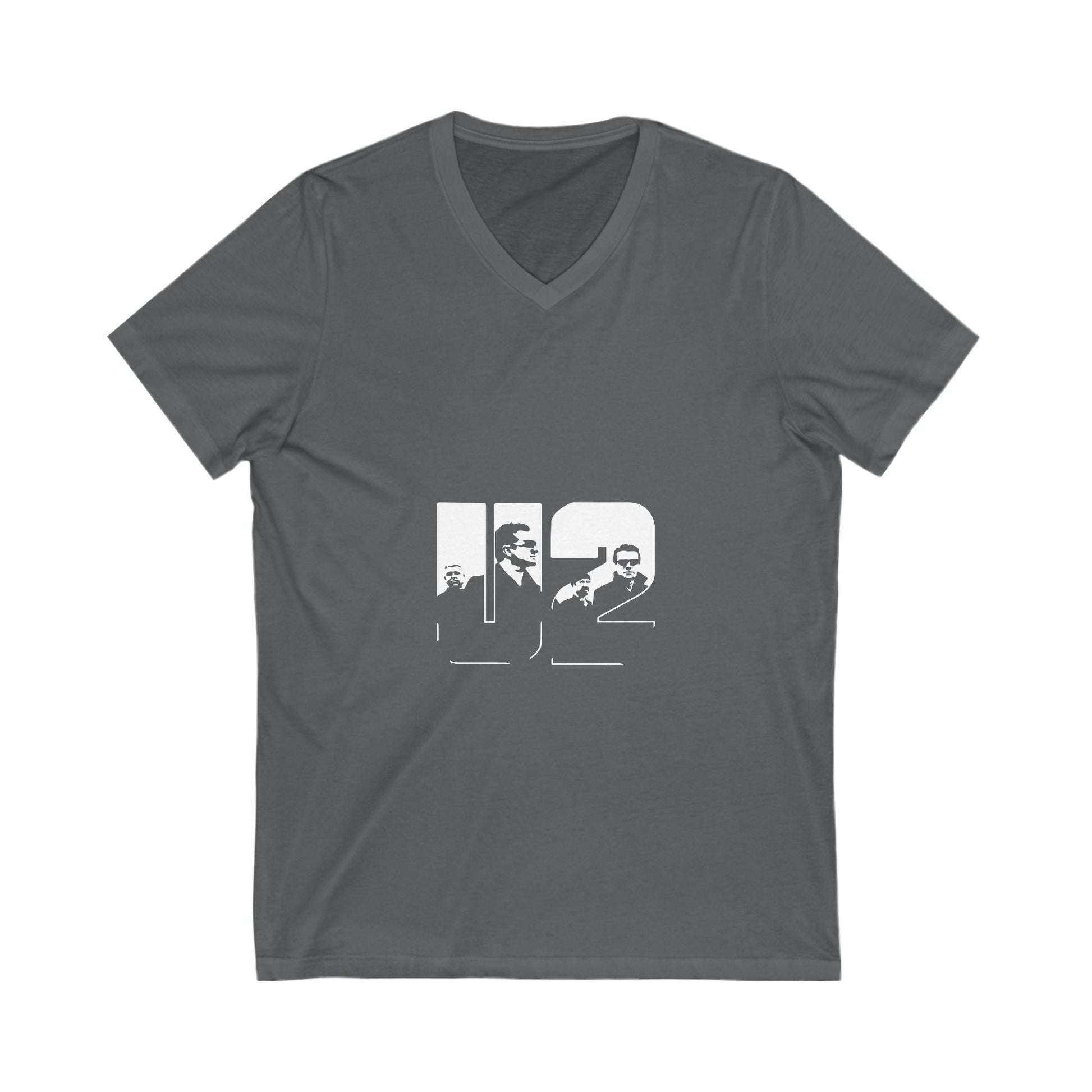 Bold Block Letter Graphic Unisex Jersey Short Sleeve V-Neck Tee - snazzymerch