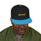 Orange Lightning Text Logo Snapback Cap Printify
