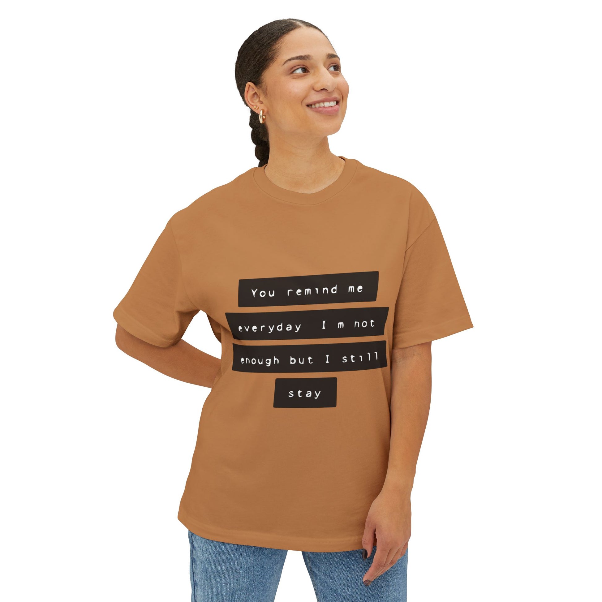 Emotional Line Text Unisex Oversized Boxy Tee - snazzymerch