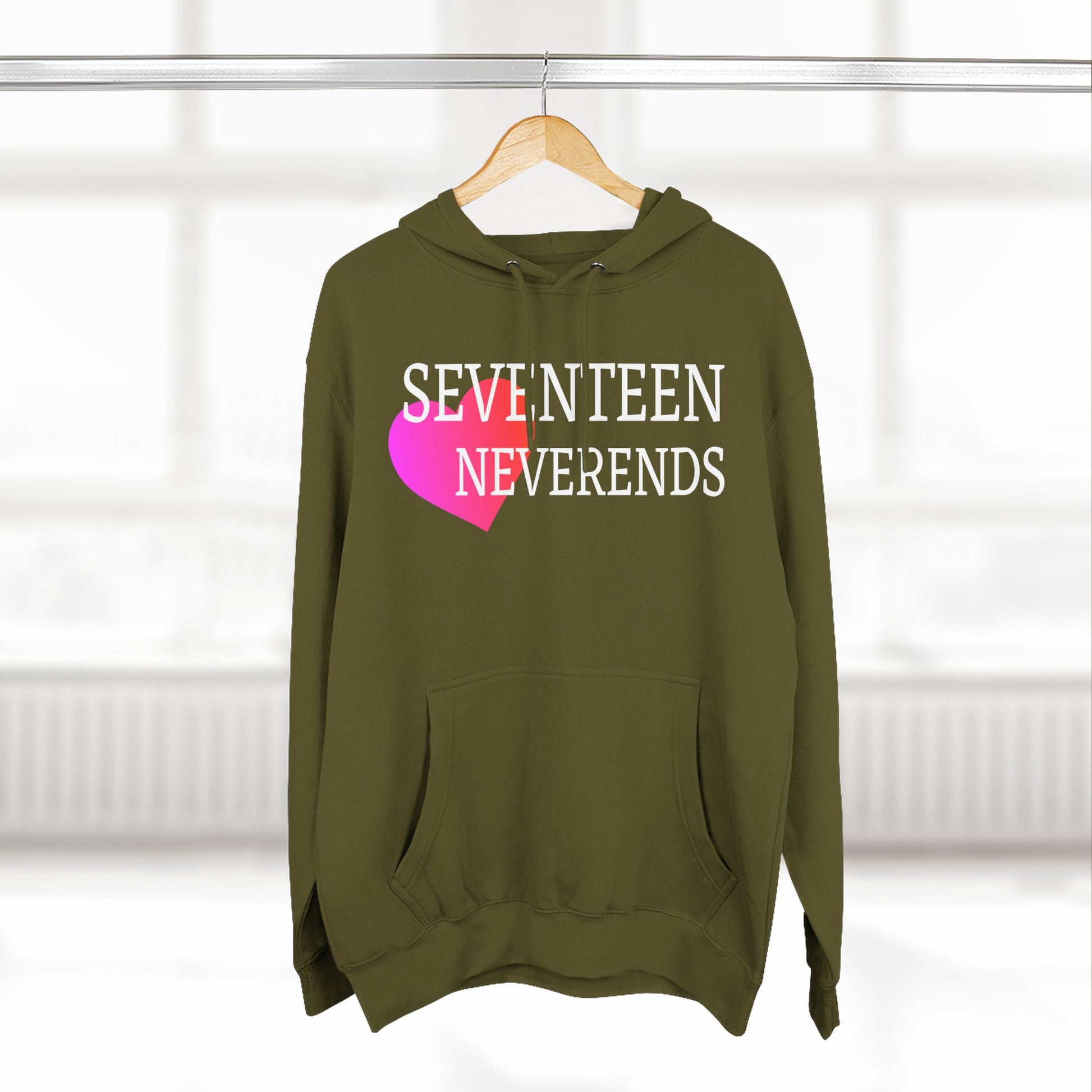 Never Ends Heart Three-Panel Fleece Hoodie - snazzymerch