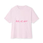 Handwritten Heart Doodle Oversized Boxy Tee Printify