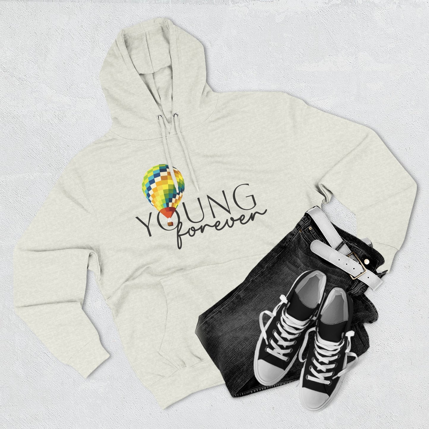 Sky Journey Balloon Three-Panel Fleece Hoodie - snazzymerch