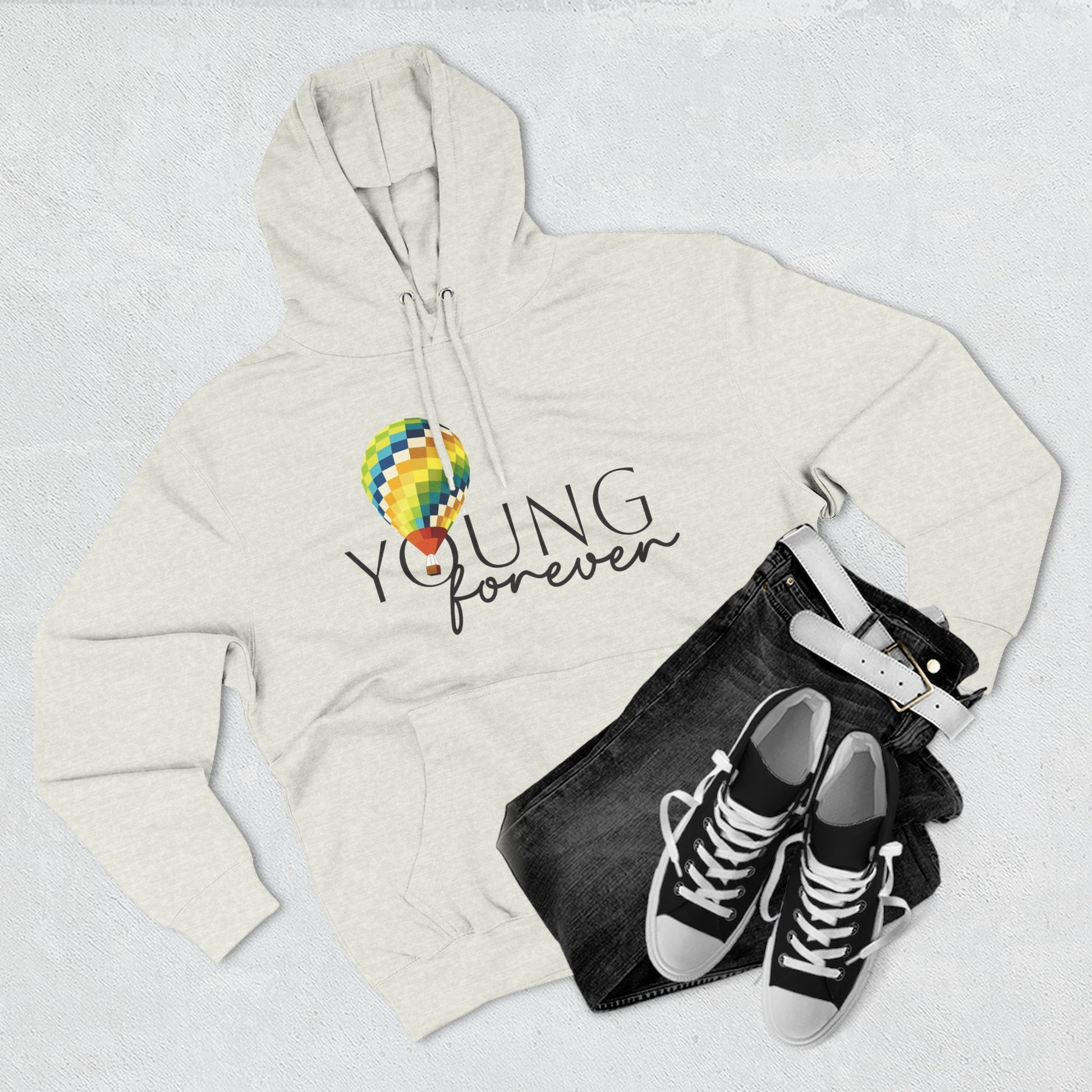 Sky Journey Balloon Three-Panel Fleece Hoodie - snazzymerch