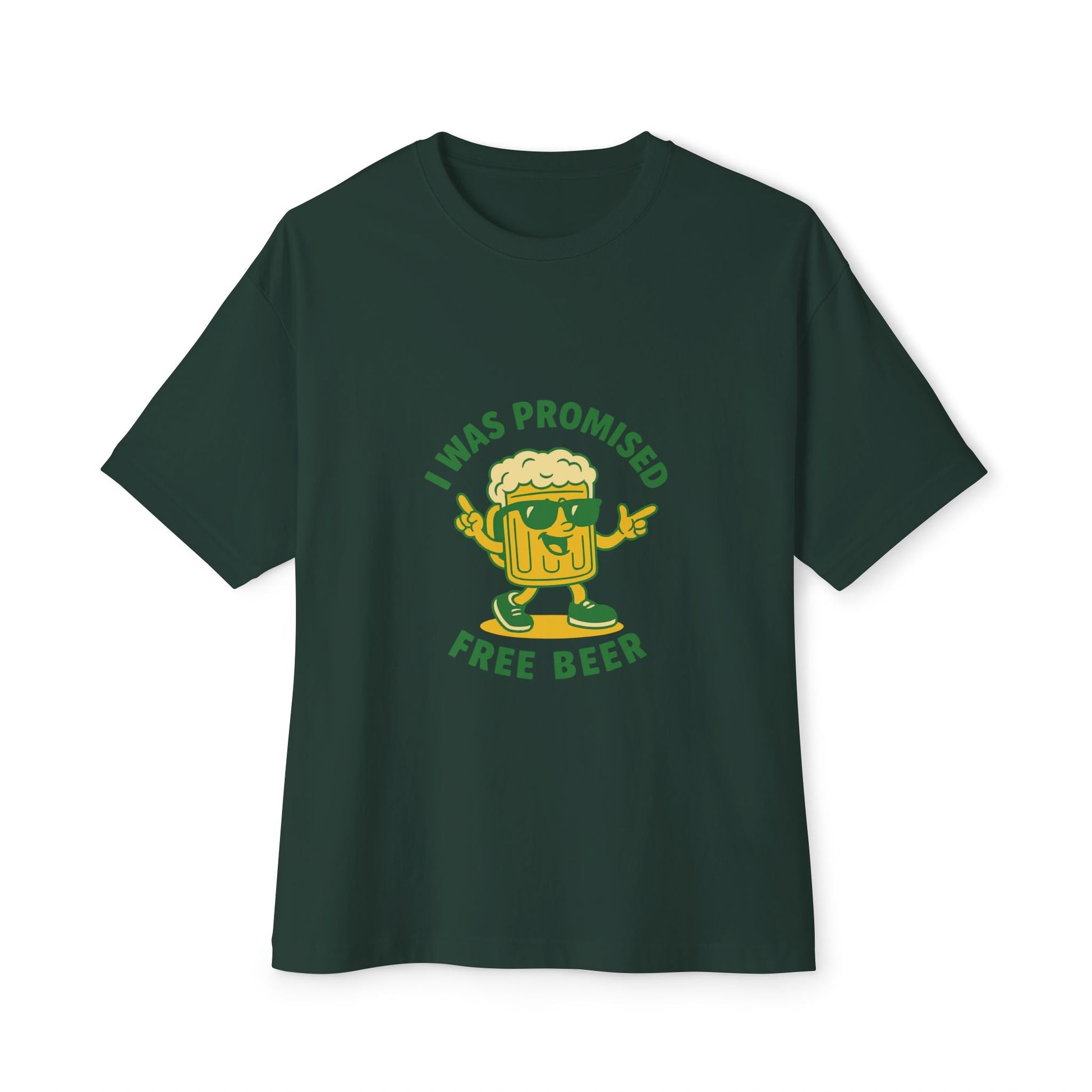 Unisex Oversized Tee – Snazzy Free Beer Edition Printify