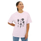 Ocean Wave with Heart Outline Oversized Boxy Tee Printify