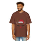 Minimal Reindeer Face Oversized Tee – Cute Christmas Holiday T-Shirt Printify