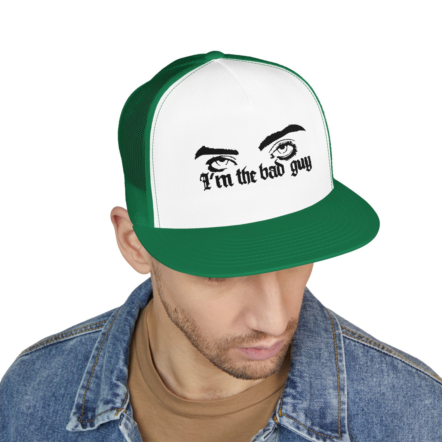 Billie Eilish Inspired Trucker Cap – Eyes & Shadows Gothic Edition Printify