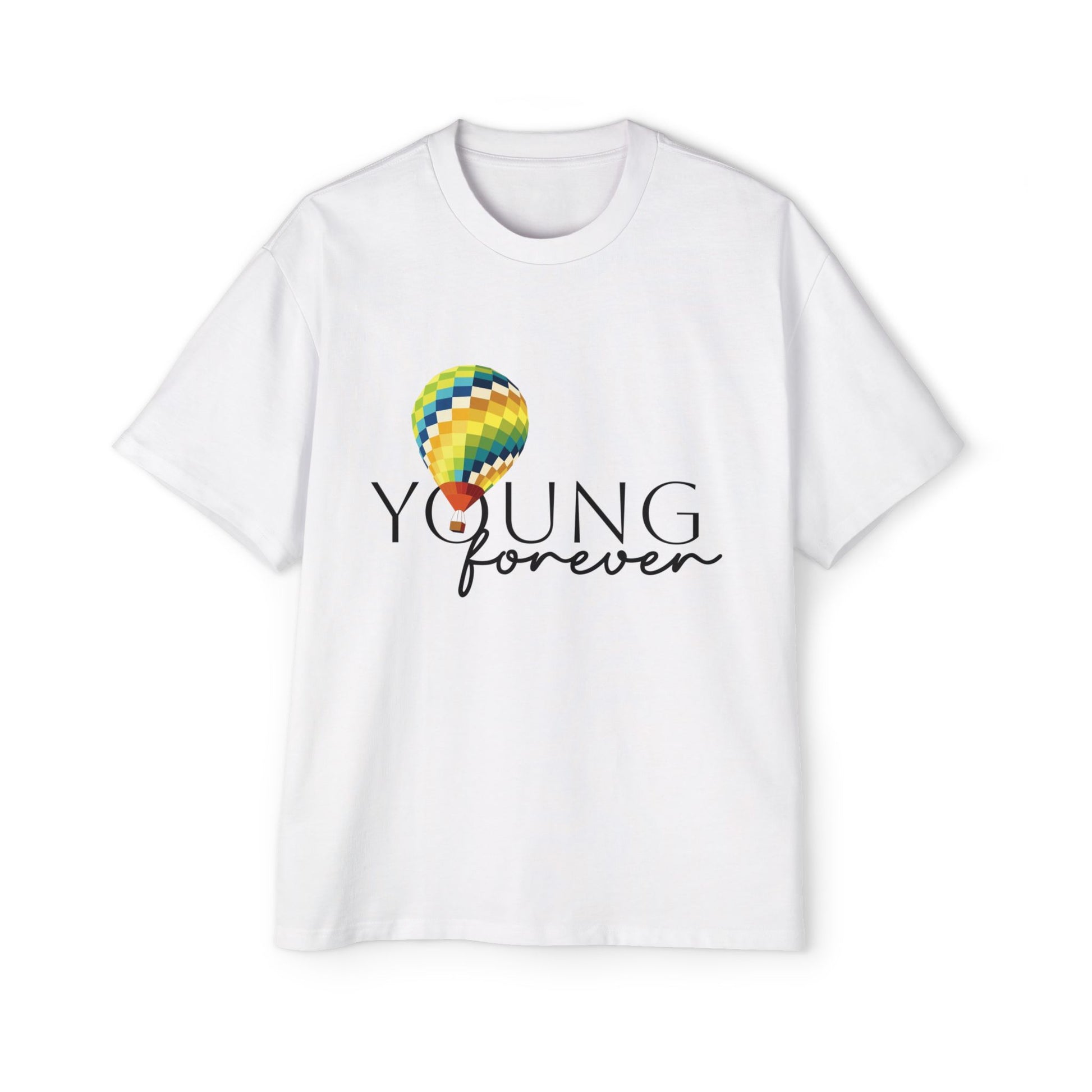 Sky Journey Balloon Men's Heavy Oversized Tee - snazzymerch