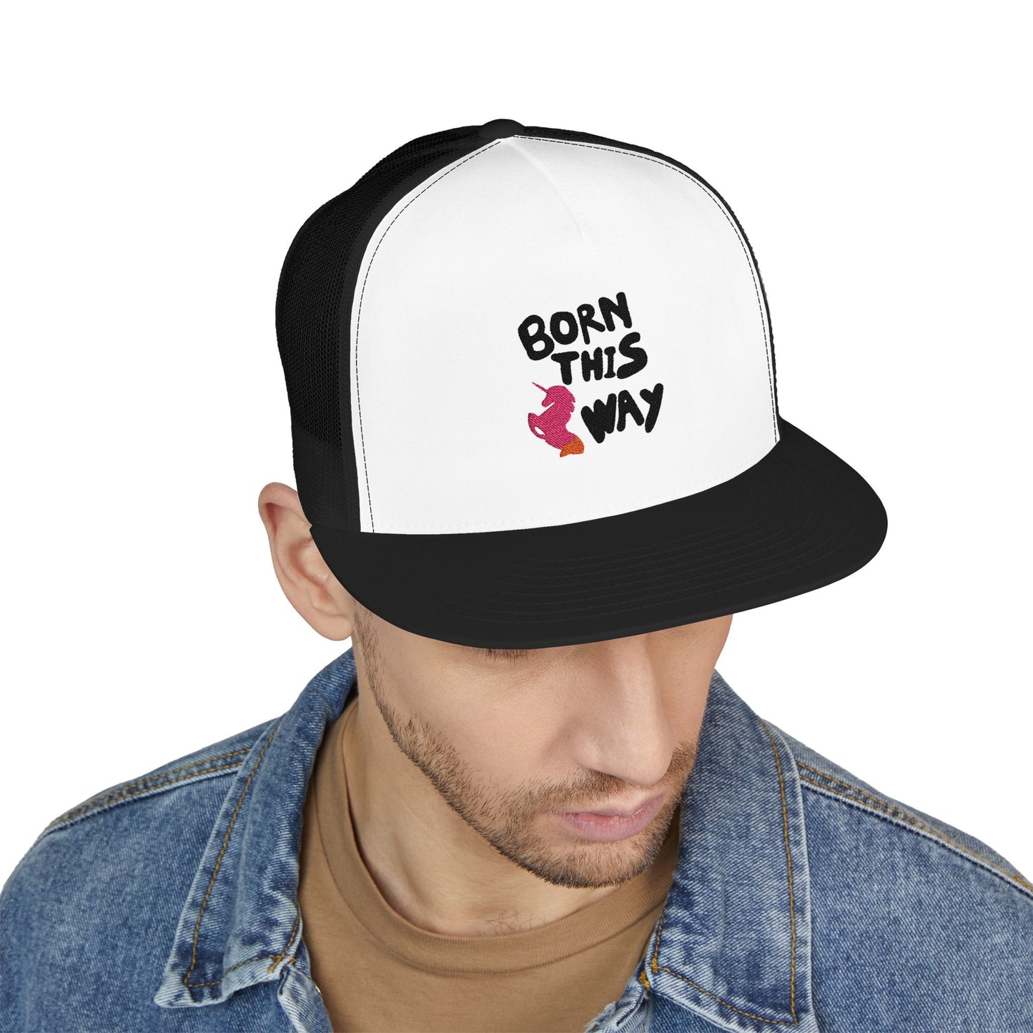 Born This Way Unicorn trucker Cap Printify