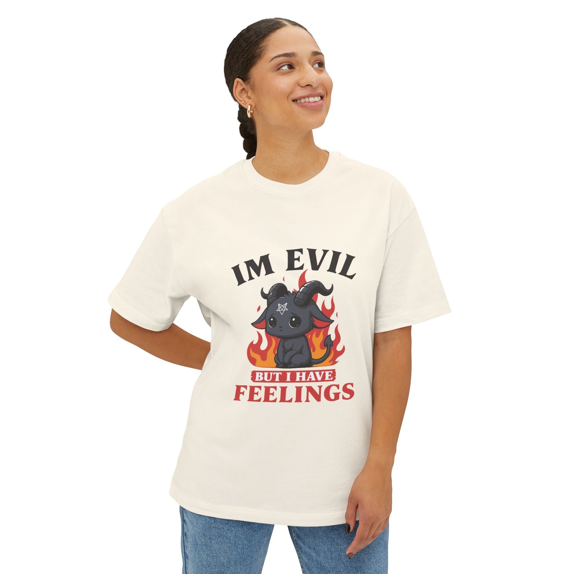 Oversized boxy Tee – Snazzy Evil Edition Printify