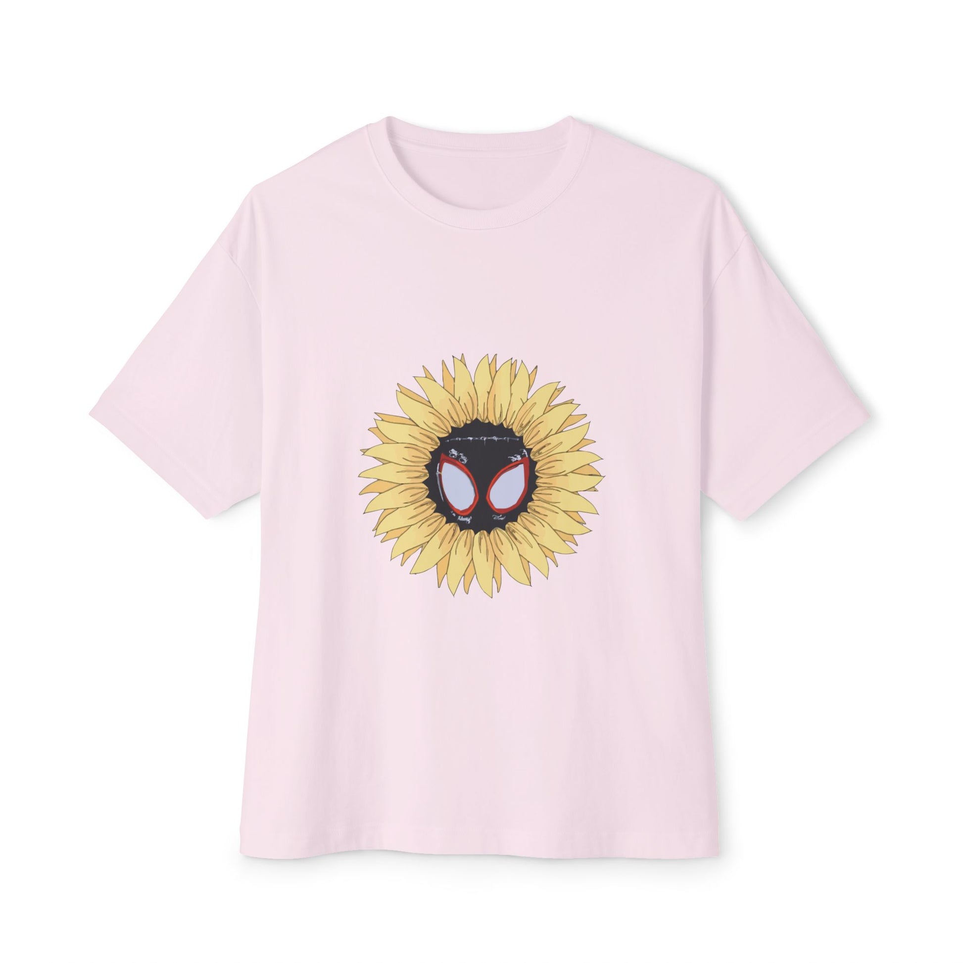 Sunflower Mask Illustration Unisex Oversized Boxy Tee Printify