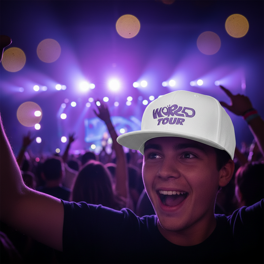 World Tour Bubble Letter- Flat Bill Snapback Printify