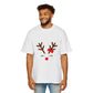 Cute Red Nose Reindeer Men's Heavy Oversized T-Shirt – Christmas Sale Edition Printify