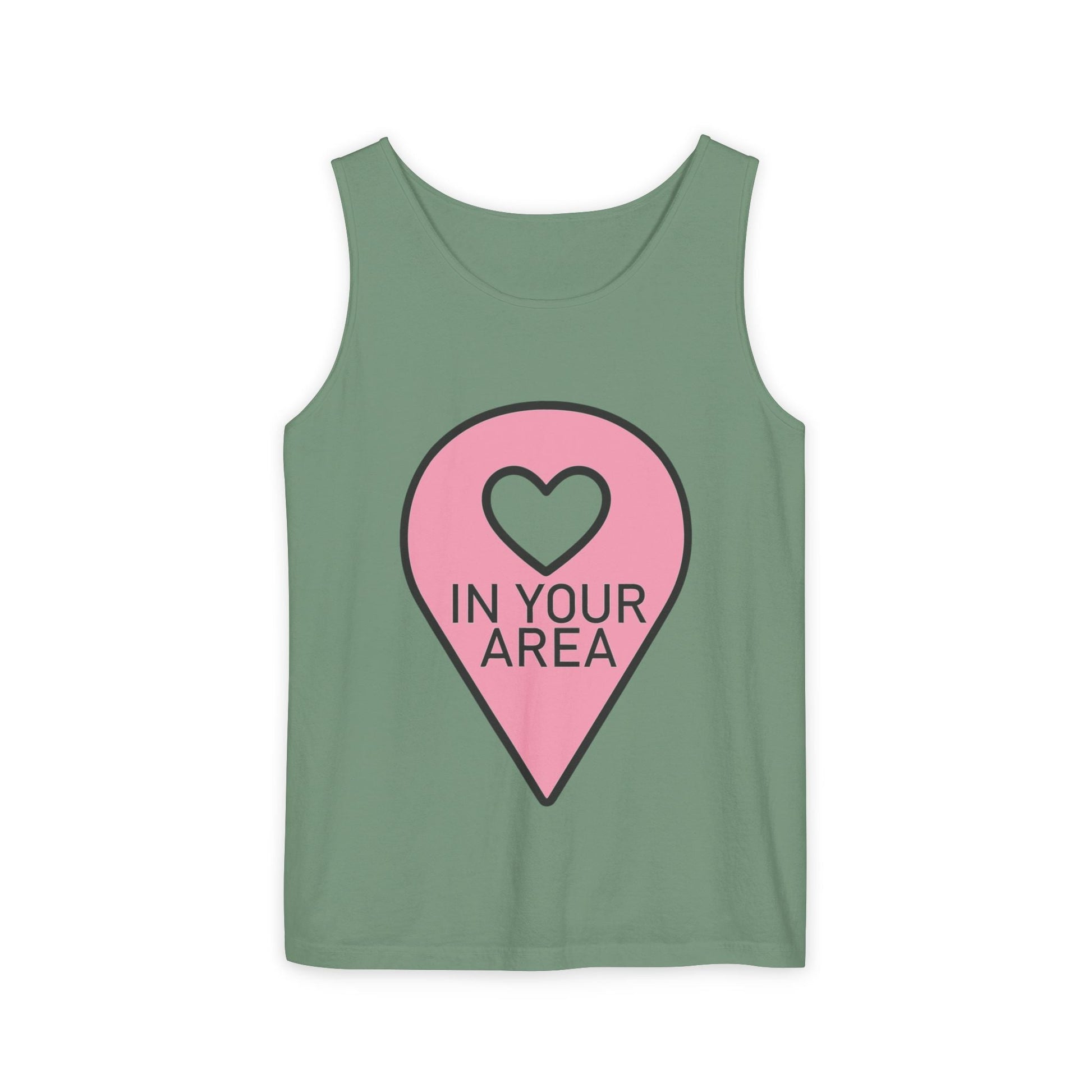 In Your Area Pin Marker – Dyed Tank Top Printify