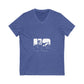 Bold Block Letter Graphic Unisex Jersey Short Sleeve V-Neck Tee - snazzymerch