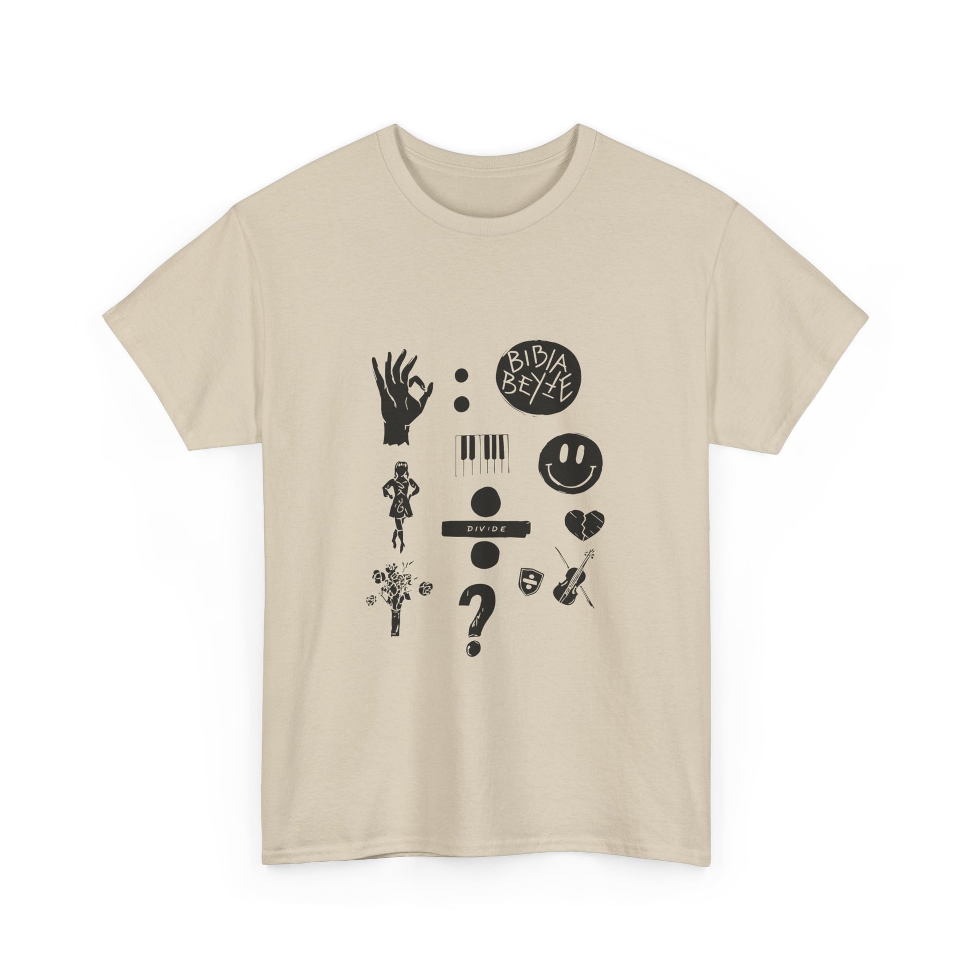 Ocean Wave with Heart Outline Unisex Heavy Cotton Tee Printify