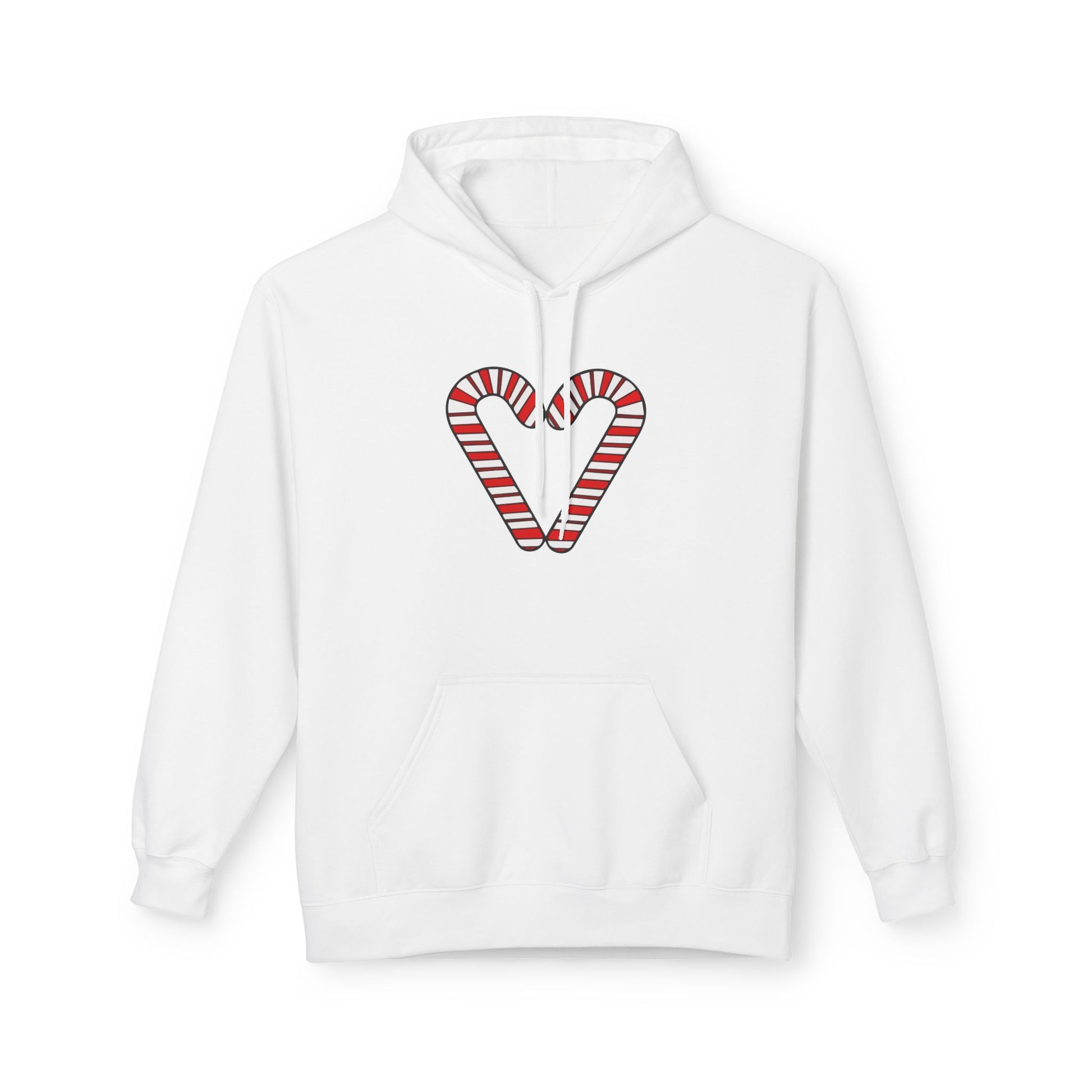 Candy Cane Heart Christmas Hoodie – Holiday Edition Printify