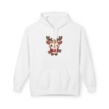 Cute Christmas Reindeer Fleece Hoodie – Holiday Edition Printify