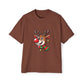 Cute Christmas Reindeer Oversized Tee – Festive Holiday Cartoon T-Shirt Printify